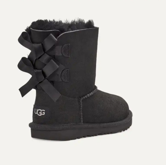 Ugg Kids Bailey Bow II Boot Black Size 10 girls - Picture 1 of 11